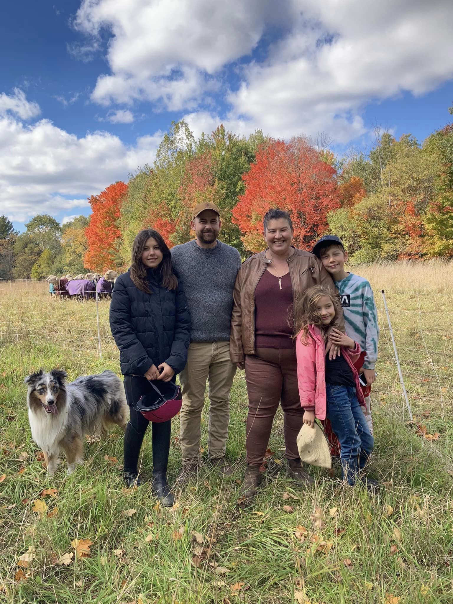 The Gaynor family on the farm